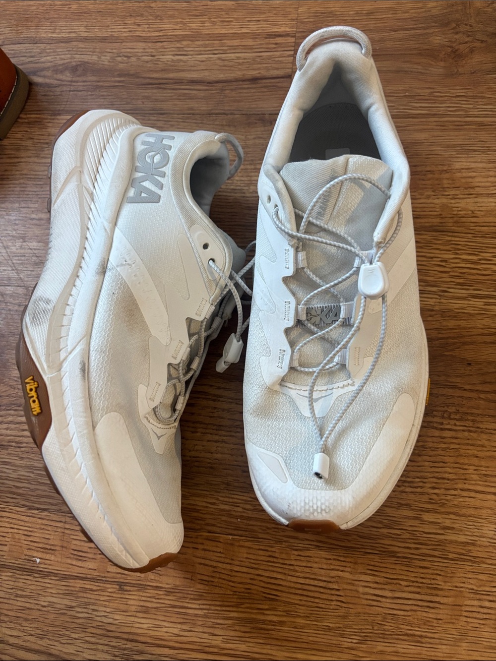 Hoka Men’s White and Brown Trail-Ready Sneakers